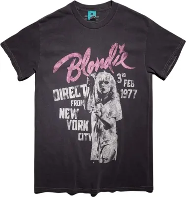 Image de Blondie - "New York City" T-shirt unie homme/femme, délavage vintage TT615 (S) (Charbon de bois)