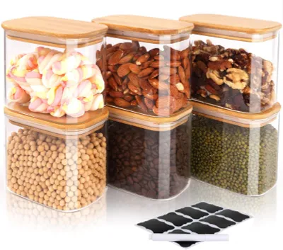 Productafbeelding van Set van 6 glazen opbergboxen, inhoud 800 ml