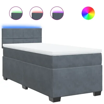 Produktbild von vidaXL Boxspringbett mit Matratze Dunkelgrau 90x190 cm Samt