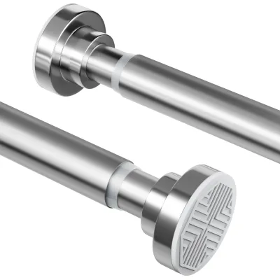 Imagen del producto de Barra para cortina de ducha sin necesidad de taladrar, de acero inoxidable, ajustable de 70 a 195 cm