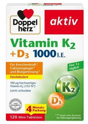 Produktbild von Doppelherz Vitamin K2+D3 1000 I.E. Tabletten 120 St