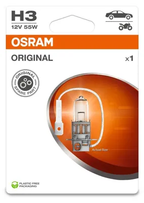Produktbild von 1x OSRAM H3 Glühlampe Fernlicht 12V 55W PK22s 64151-1BL