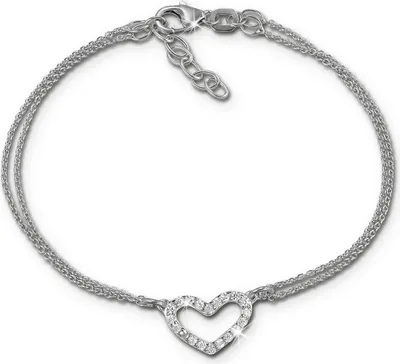 Productafbeelding van SilberDream 19 cm armband, zirkonia, gepolijst, wit zilver, dames sieraden, modelnummer D2SDA2597J