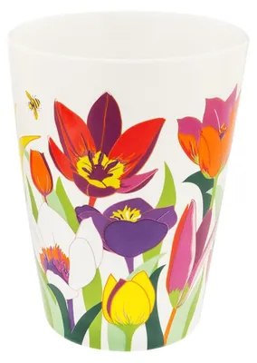 Große Tasse Tulpenmotiv 45 cl Porzellan