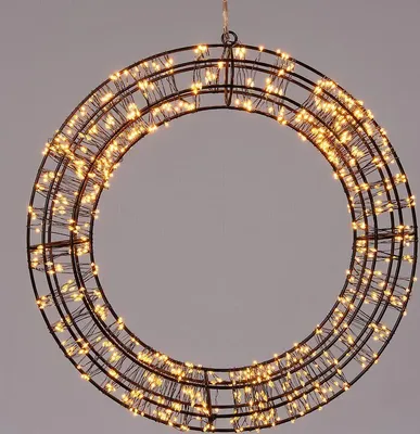 Produktbild von Lights4Christmas LED Kranz 800 LED warmweiß 36cm schwarz außen