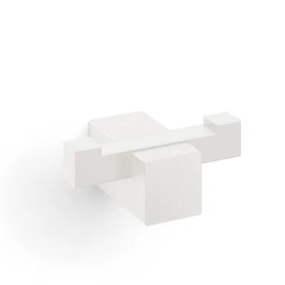 Image de ZACK CARVO Crochet double pour serviettes de toilette Acier inoxydable revêtu par poudre blanc