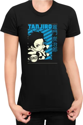 Produktbild von Damen T-Shirt Demon Anime Slayer Kimetsu No Yaiba Tanjiro Kamado 19, Lady S / Schwarz