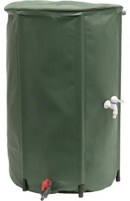 Image de Récupérateur d'Eau Souple - 250 L - Vert Canada - Diam 60 x H 88 cm - Pliable - Fabrication Française