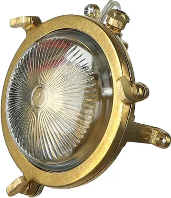 Produktbild von Außenleuchte Wand IP44 G9 Ø 14 cm Messing massiv Maritim Haus Hof Wandlampe außen