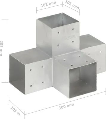 Produktbild von vidaXL Pfostenverbinder X-Form Verzinktes Metall 101 x 101 mm