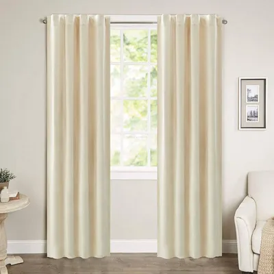 Produktbild von WOLTU 2 Stücke Verdunklungsgardine mit Kräuselband 300 g/m² Schwere Verdunkelungsvorhang Samt Beige140x245 cm VH6070hsd-2