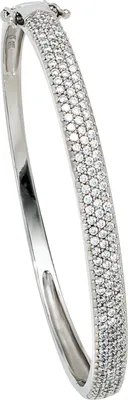 Produktbild von JOBO Armreif 925 Sterling Silber rhodiniert mit Zirkonia Klappverschluss