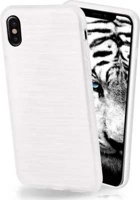 Produktbild von moex® Brushed Case kompatibel mit Apple iPhone X / iPhone XS - Hülle aus Silikon, Weiß