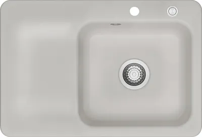 Produktbild von KeraDomo Spüle JUNA 75 in ALU - Becken rechts mit Excenterbedienung / Systemceram / Keramikspüle
