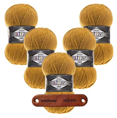 Produktbild von 5 x ALIZE Superlana Midi 2 Saffron mit Label