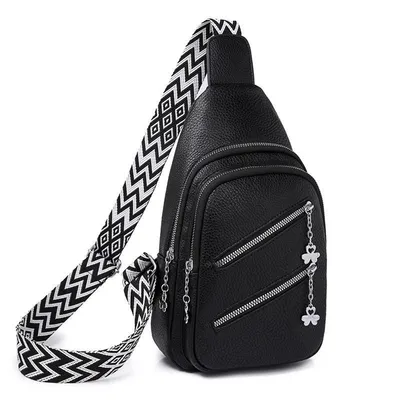 Produktbild von Brusttasche,Diebstahlsichere Reisetasche,Schultertasche,für Damen und Herren,Schwarz, PU,Freizeit