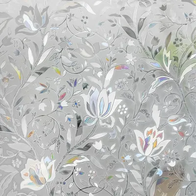 Blickdichte Fensterfolie Tulpenmuster 90x200 cm selbstklebend