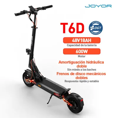 Imagen del producto de Patinete eléctrico T6D Homologado DGT, 48V 18Ah, máticos 10" todo‑terreno, 120 kg