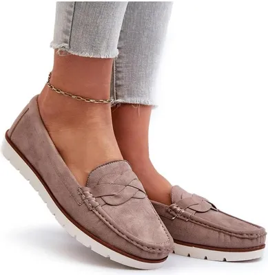 Produktbild von Damen Mokassins Aus Kunst-Wildleder Dunkelbeige Nestalia 37