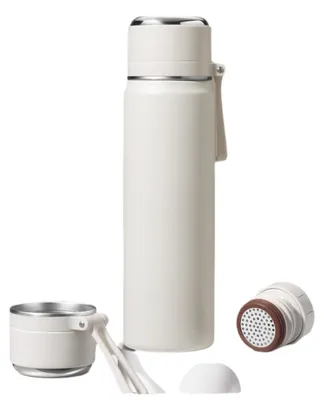 Produktbild von Thermosflasche Edelstahl 316, auslaufsicher mit Trinkdeckel, 24h kalt / 12h warm, BPA-frei, 450ml/550ml