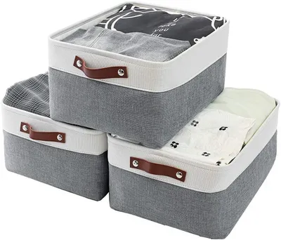Produktbild von Faltbarer Aufbewahrungskorb - Aufbewahrungsbox mit Griffen - Multifunktionale Aufbewahrung - Platzsparend - 41 x 31 x 21 cm - Für Kleidung/Spielzeug