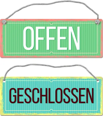 Produktbild von Offen oder Geschlossen Wendeschild mit Kordel Schild Türschild Türhänger