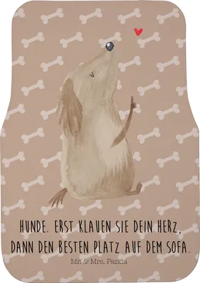 Produktbild von Mr. & Mrs. Panda Auto Teppich Hund Liebe - Hundeglück - Geschenk, Fußmatte Fürs, Sprüche, Autoteppich, Automatte, Auto-Fußmatte, Hunde, Herz
