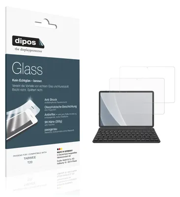 Produktbild von 2x Schutzfolie für TABWEE T20 matt - Anti-Shock 9H Folie dipos Glass Kunststoffglas