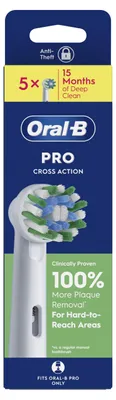 Obrázek produktu pro Náhradní hlavice elektrické zubní kartáčky Oral-B Pro CrossAction, bílé, 5 kusů