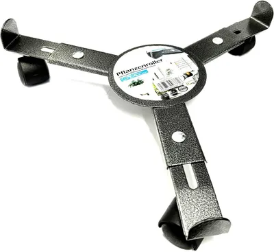 Productafbeelding van Verstelbare metalen plantenroller met 3 wielen, rond, Ø 25-30 cm