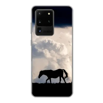 Produktbild von MuchoWow® Handyhülle Schutzhülle Hülle für Samsung Galaxy S20 Ultra Pferd - Wolken - Schatten Silikon Softcase Handy Hülle - Karteninhaber