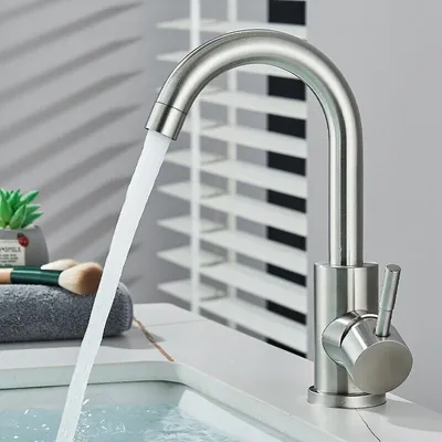 Produktbild von Wasserhahn Bad Waschbecken 360°Waschtischarmatur Einhand Mischbatterie Edelstahl