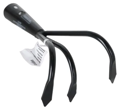 Produktbild von Primaster Handgartengrubber 3 Zinken Stahl 9 cm Arbeitsbreite schwarz