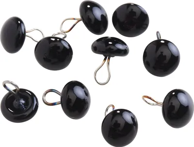 Produktbild von Bärenaugen mit Öse, schwarz, Ø 6mm,10 Stück