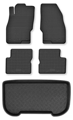Produktbild von Gummimatten + Kofferraumwanne für Opel Adam 2012- (Standard-Kofferraum) – Schwarz, Semi-Universal, angepasst – Wielganizator Semi-Universal