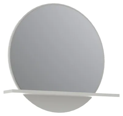 Produktbild von Flur Spiegel 88 cm rund in Grau mit Ablage, inkl. LED Beleuchtung - BREDA-36