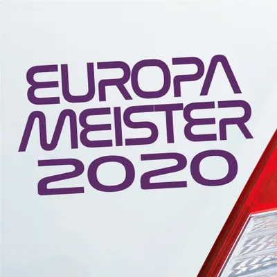 Produktbild von Auto Aufkleber Europameister 2020 18x10 cm Lila Sticker Heckscheibenaufkleber