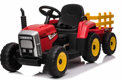 Produktbild von Traktor mit Anhänger Kindertraktor Kinderelektroauto Elektromotorrad Elektro Fernbedienung 12V Rot