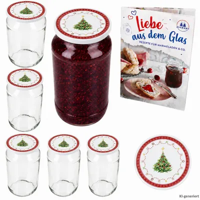 Produktbild von 6er Set Sturzglas 1062ml Weihnachtstraum Deckel Heft