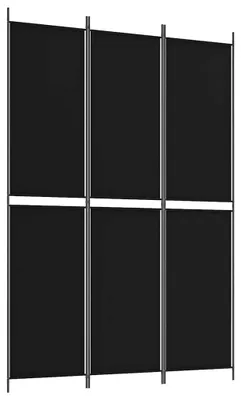 Obrázok produktu pre vidaXL 3-dielny paraván čierny 150x220 cm látka