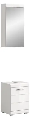 Productafbeelding van Badkamerset "Scout" (B/H/T: 40x191x34 cm) in hoogglanzwit en wit