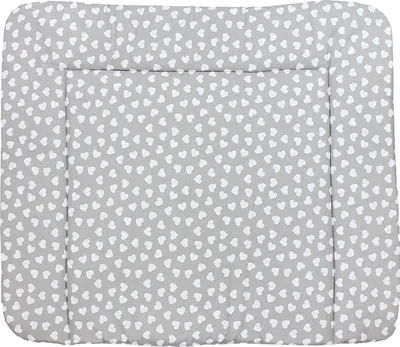 Produktbild von TupTam Baby Wickeltischauflage mit Baumwollbezug Gemustert, Farbe: Herzen Grau, Größe: 70 x 70 cm