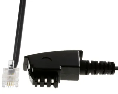 Produktbild von helos Anschlusskabel TAE F/6P4C, 4-adrig, 6 m, schwarz, lose