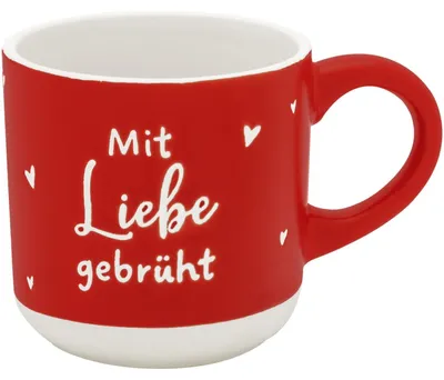 Espressotasse 'Gebrült' aus Steinzeug, 10 cl, Geschenkbanderole