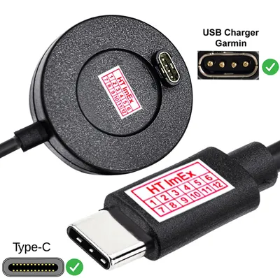 Produktbild von USB Typ C Kabel Ladestation kompatibel für Garmin Vivomove 636306 Smartwatch