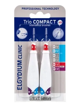 Immagine prodotto di Elgydium Clinic Trio Compact 145 - Efficace scovolino interdentale, Confezione da 2 - Per una cura interdentale precisa