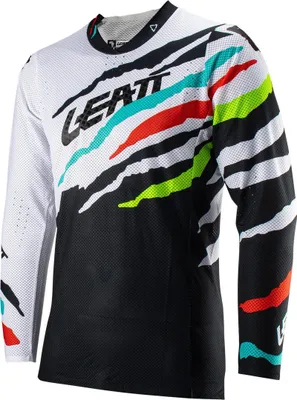 Produktbild von Leatt 5.5 UltraWeld Tiger Motocross Jersey, schwarz/weiß/blau/rot, S