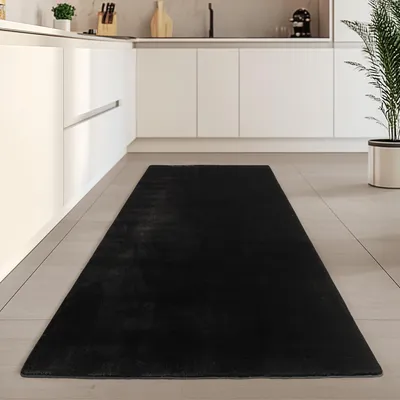 Obrázok produktu pre Carpetsale24 Prateľný koberec s krátkym vlasom, protišmykový a mäkký, moderný jednofarebný dizajn do obývacej izby a spálne, rozmery: 80 x 250 cm