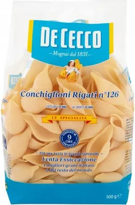 Produktbild von De Cecco Conchiglioni rigati Semola Nr. 126 - 500 gr.