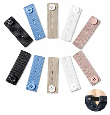 Hosenknopfverlängerung, 10 Stück, verstellbar bis 8 cm, elastisch